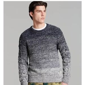 Scotch & Soda Black to Light Gray Ombre Crewneck Sweater